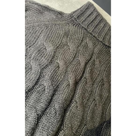 Black Cable Knit Turtleneck Sweater - Picture 3 of 7